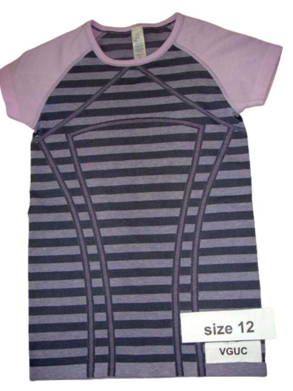 Ivivva Girl by Lululemon 🍋 Fly Tech t-shirt short sleeve purple grey size 12
